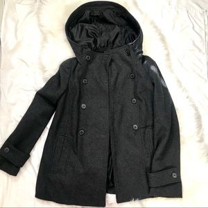 Zara Dark Grey Wool Pea Coat